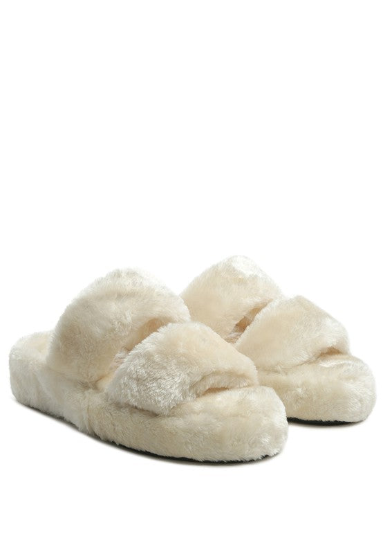 Fur Platform Slippers