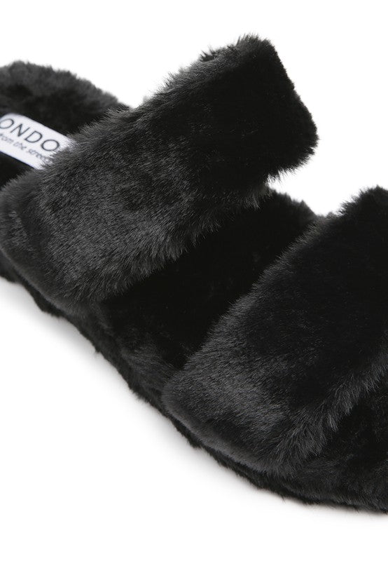 Fur Platform Slippers