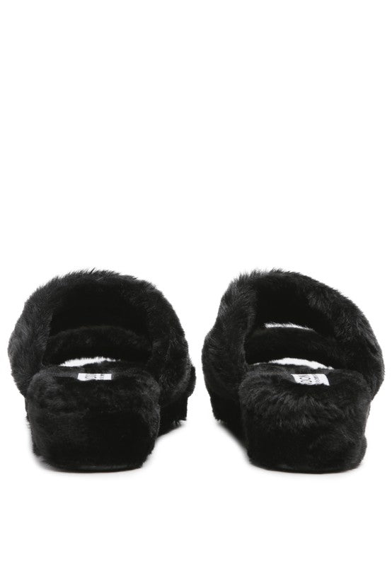 Fur Platform Slippers