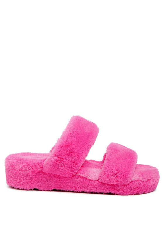 Fur Platform Slippers