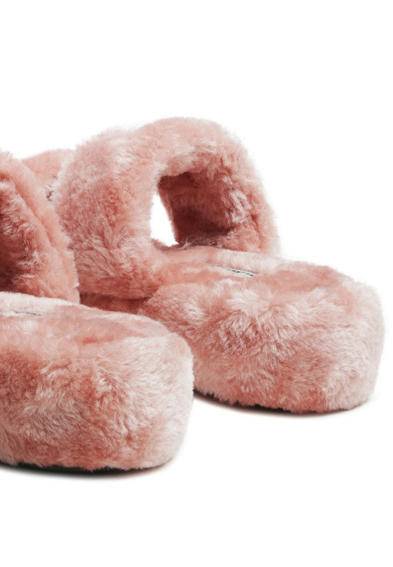 Fur Platform Slippers