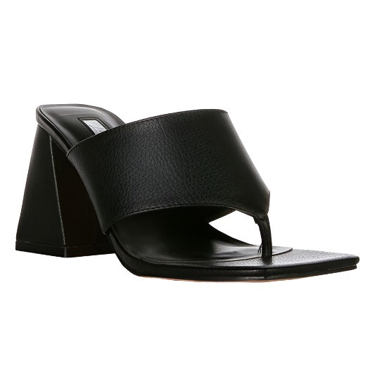 Block Heel Thong Mules