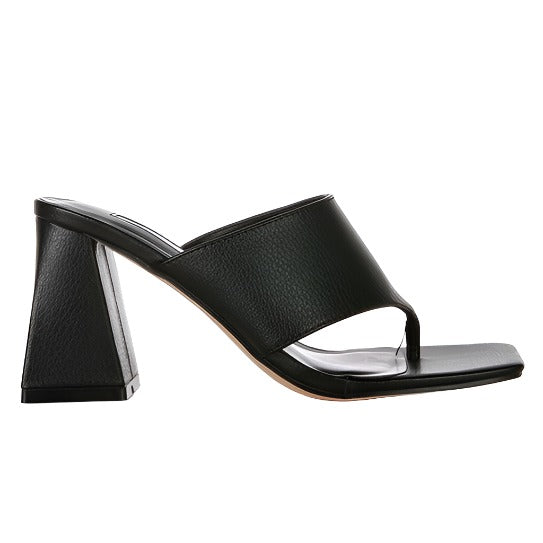 Block Heel Thong Mules