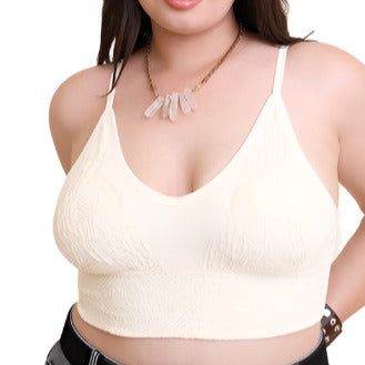 Plus Size Seamless Padded Textured Bralette