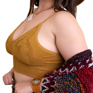 Plus Size Seamless Padded Textured Bralette