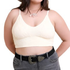 Plus Size Seamless Padded Textured Bralette