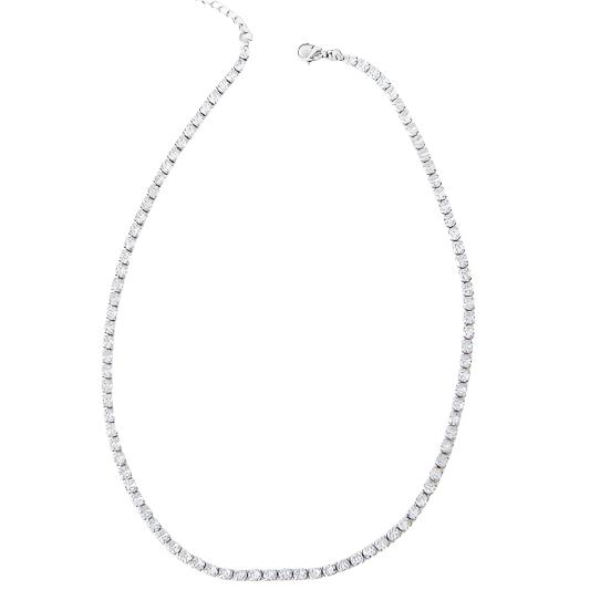 CZ Round Stone Tennis Necklace