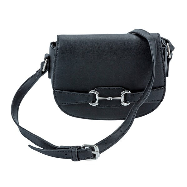 Vegan Leather Mini Saddle Crossbody Bag