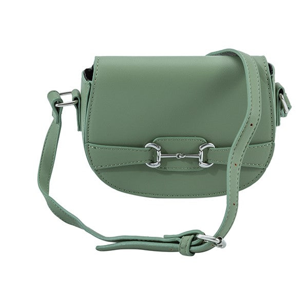 Vegan Leather Mini Saddle Crossbody Bag