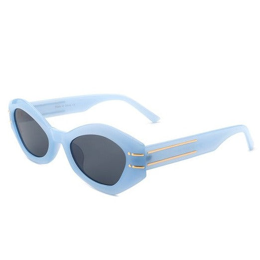 Geometric Oval Slim Sunglasses