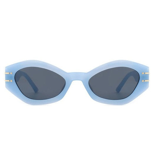 Geometric Oval Slim Sunglasses