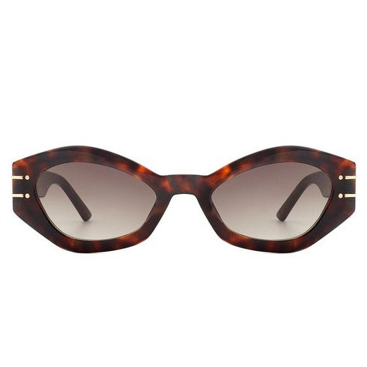 Geometric Oval Slim Sunglasses