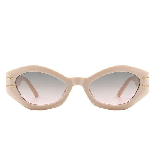 Geometric Oval Slim Sunglasses