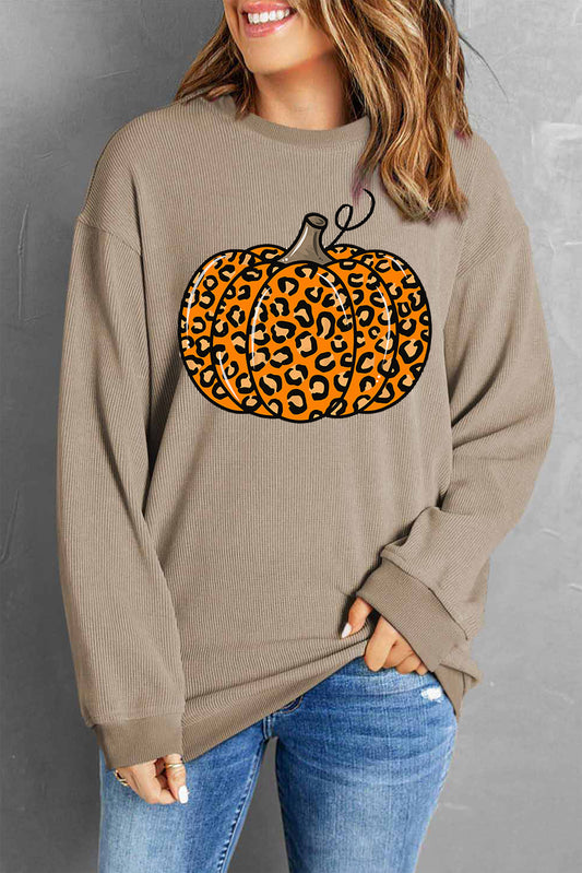 Pumpkin Round Neck Sweatshirt