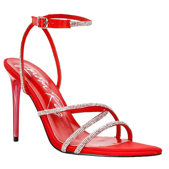 Rhinestone Embellished Stiletto Sandals