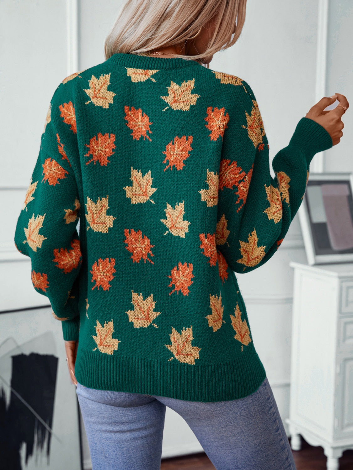 Maple Leaf Round Neck Sweater