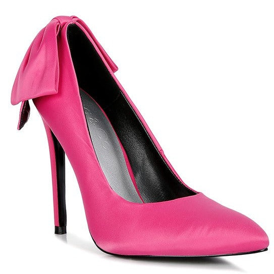 Satin Stilettos with Bow Detail