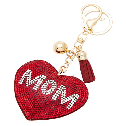 MOM Crystal Pillow Keychain