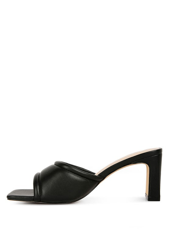 Vegan leather Italian Block Heel