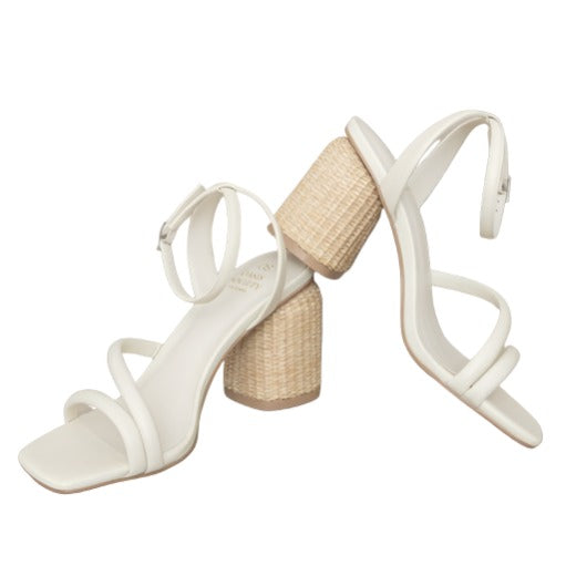 Strappy Raffia Heel Sandal