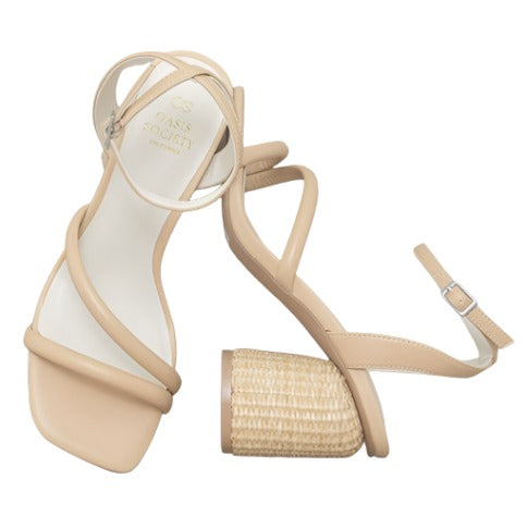 Strappy Raffia Heel Sandal