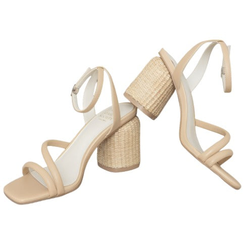 Strappy Raffia Heel Sandal