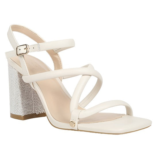 Open Square Toe Block Heel Sandals