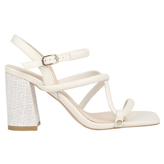 Open Square Toe Block Heel Sandals