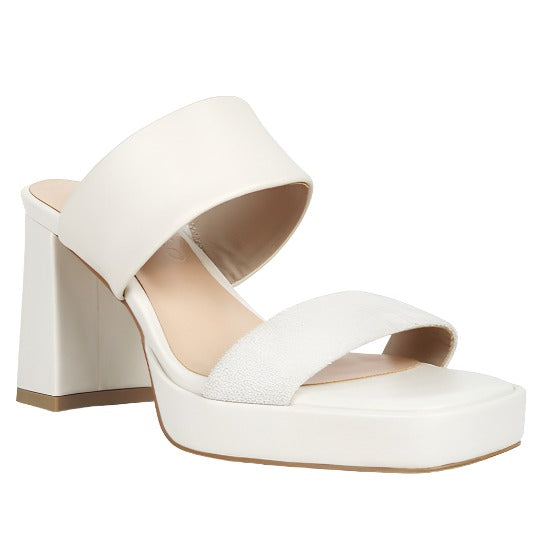 Slip On Platform Block Heel Sandals