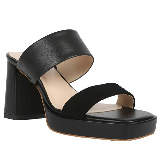 Slip On Platform Block Heel Sandals