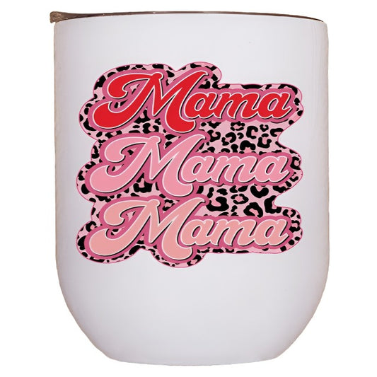 Mother's Day Mama Pink Leopard Stack Wine Tumbler