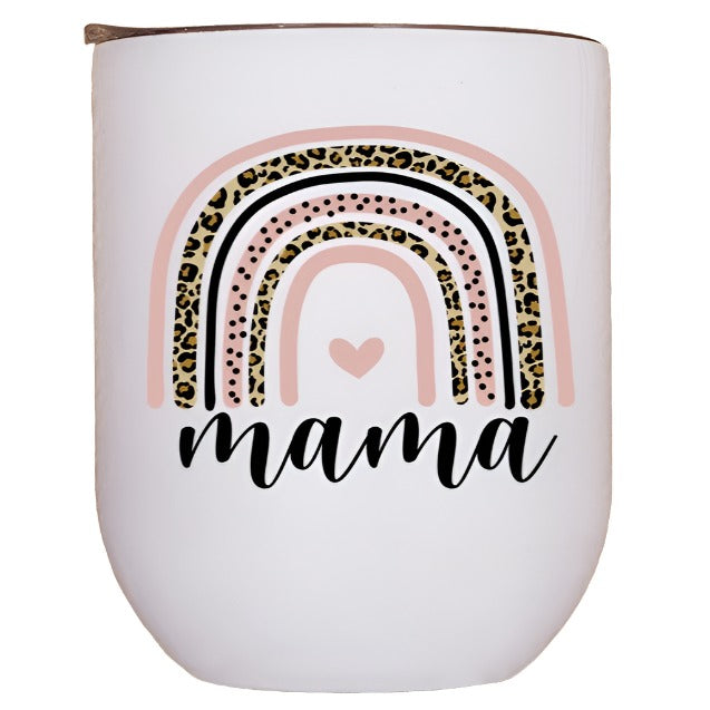 Mother's Day Pink Rainbow Mama Wine Tumbler