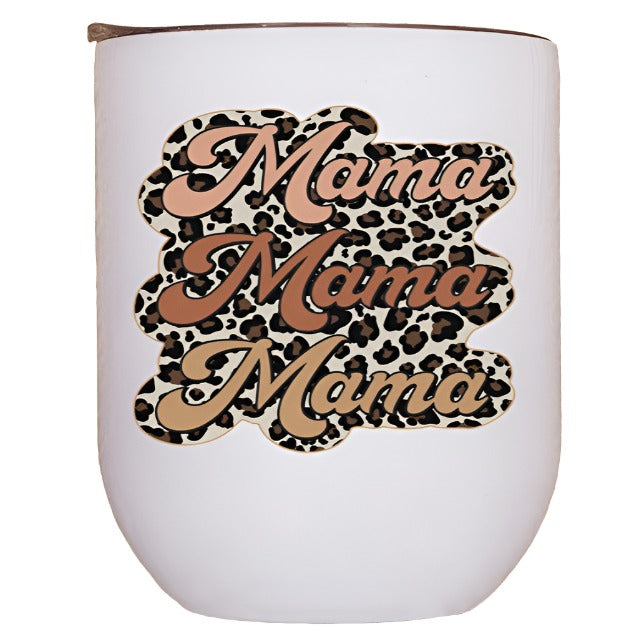 Mother's Day Mama Leopard Brown Wine Tumbler