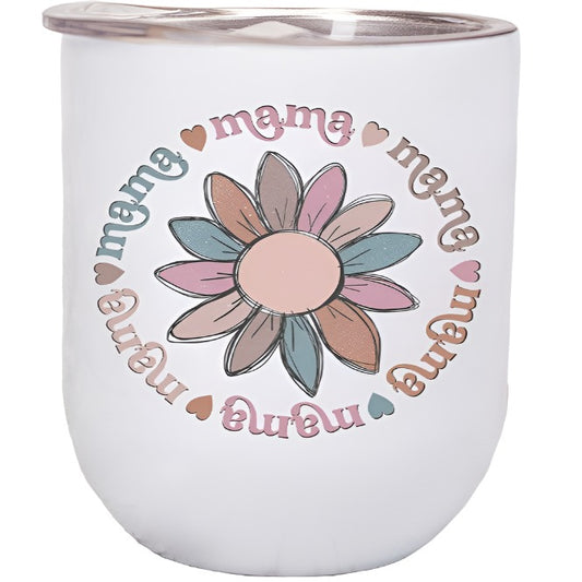 Mama Circle Flower Wine Tumbler