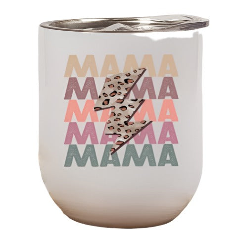 Mama Stack Leopard Bolt Wine Tumbler