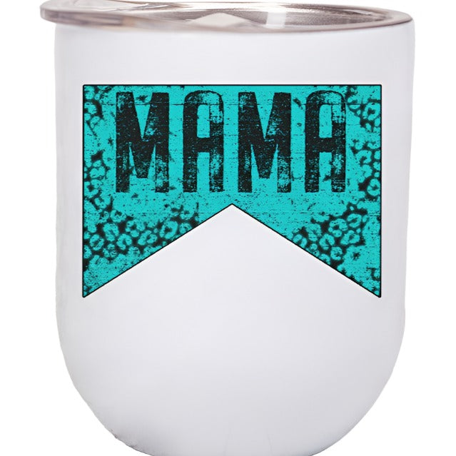 Mama Turquoise Leopard Wine Tumbler