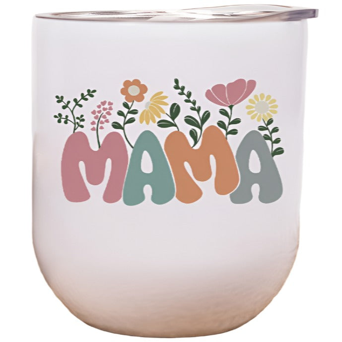 Mother's Day Color Mama Floral Wine Tumbler