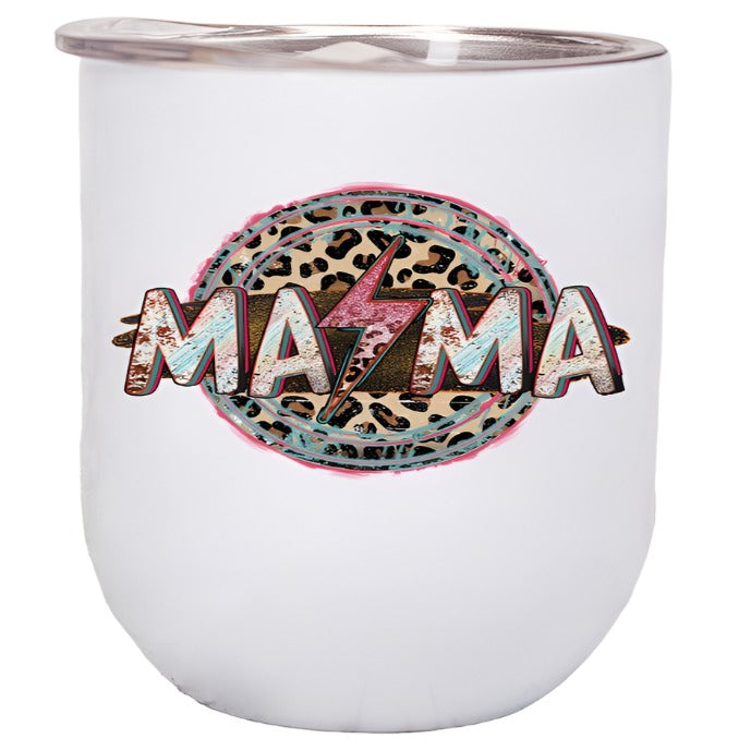 Mother's Day Mama Red Bolt Leopard Wine Tumbler