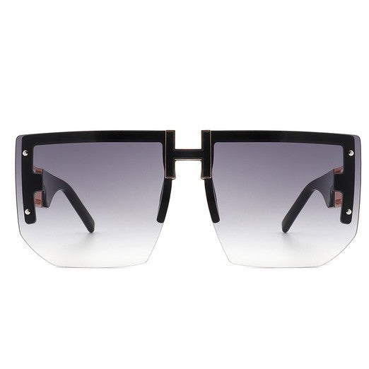 Square Oversize Half Frame Sunglasses