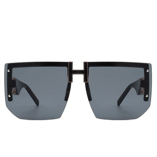 Square Oversize Half Frame Sunglasses