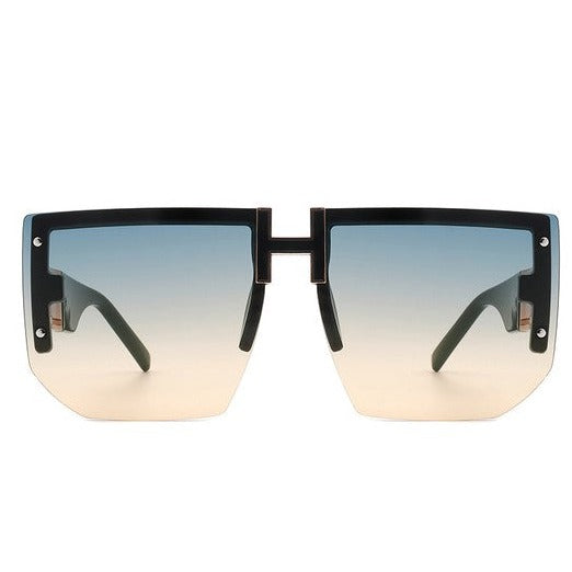 Square Oversize Half Frame Sunglasses