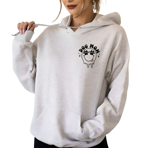 Dog Mom Dripping Smiley Hoodie Sweatshirt