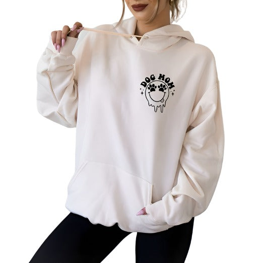 Dog Mom Dripping Smiley Hoodie Sweatshirt