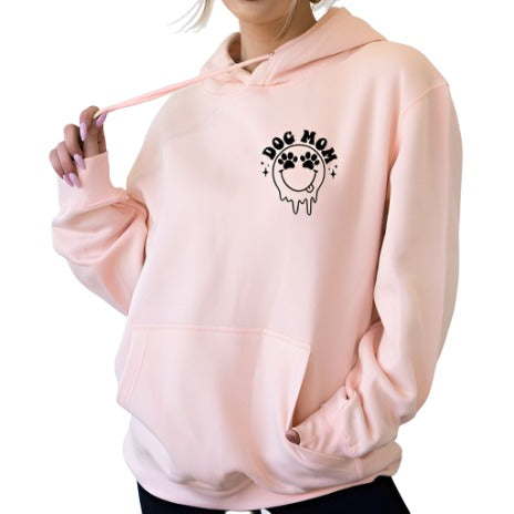 Dog Mom Dripping Smiley Hoodie Sweatshirt - Plus