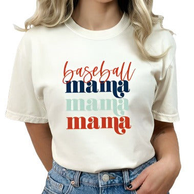 Baseball Mama Stacked Dyed Tee