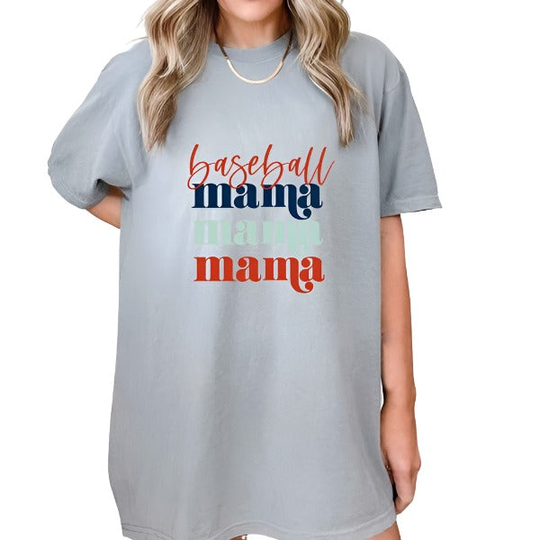 Baseball Mama Stacked Dyed Tee