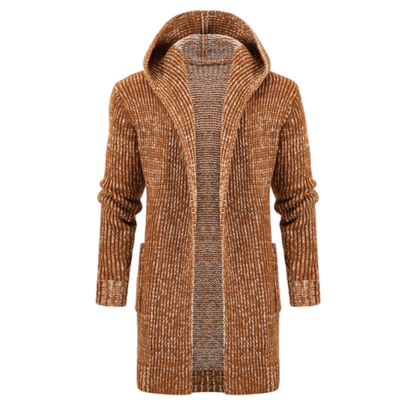 Mid Length Knit Cardigan with Hood