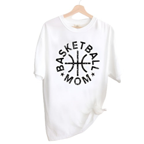 Basketball Mom Distressed Dyed Tee