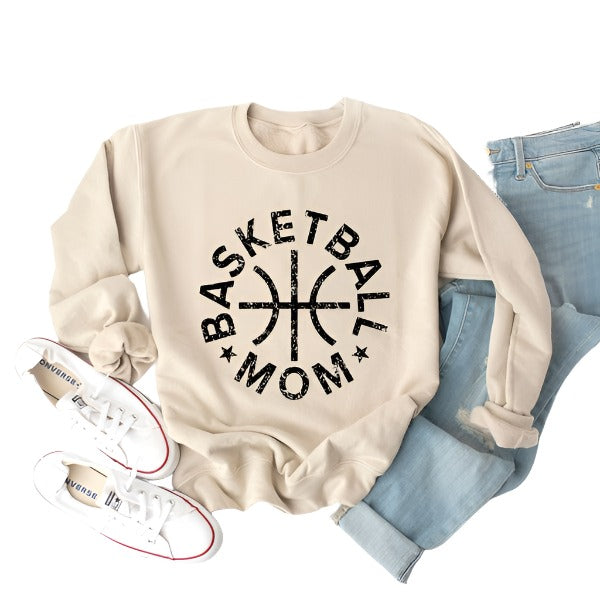 Basketball Mom Distressed Graphic Sweatshirt