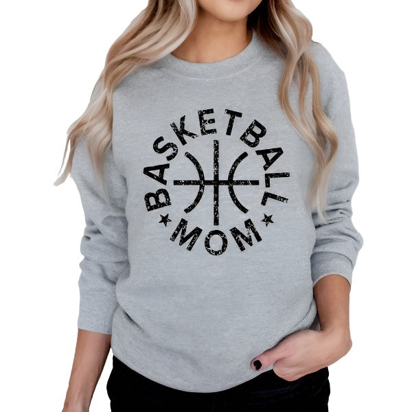 Basketball Mom Distressed Graphic Sweatshirt